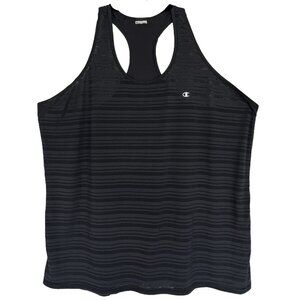 Champion 4X BLACK Tonal Stripe Racerback Tank Top